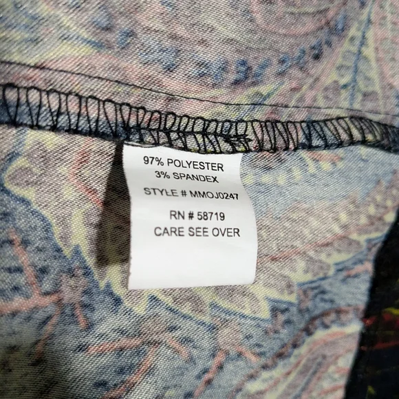 Notations Womens Large Jacket Blazer Green Red Paisley Full Zip Peplum Boho Fall - Picture 10 of 10